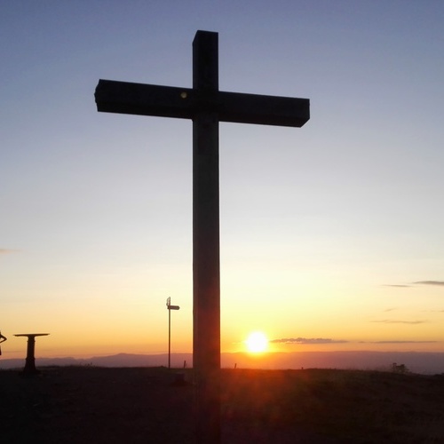 Gipfelkreuz auf dem Belchen mit Sonnenuntergang - Gipfelkreuz auf dem Belchen mit Sonnenuntergang -